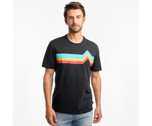 Tenis Saucony Rested Short Sleeve Hombre Tops Ropa Negras México MX-968-XF